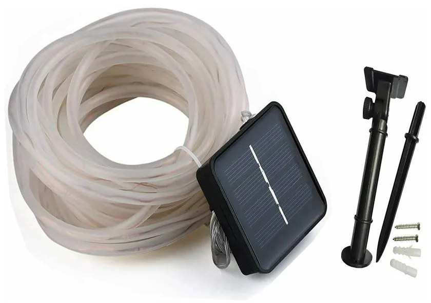 Solárna dekoračná svetelná reťaz, 10 m, teplá biela