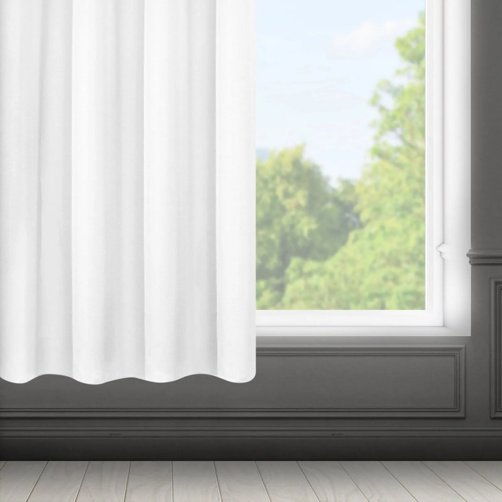 KRÁTKY ZÁVES NA KRÚŽKOCH RITA 140X175 CM BIELA