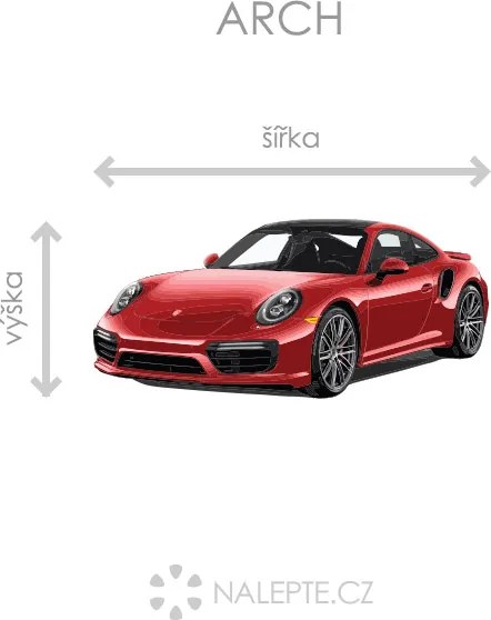 Porsche 911 textilní prelepiteľná nálepka na stenu 47 × 22 cm