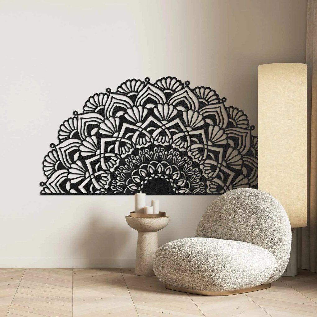Moderná polovičná drevená mandala na stenu | MENSIS: HDF - Javor 25 x 50 cm 4494-96230 HDF0371