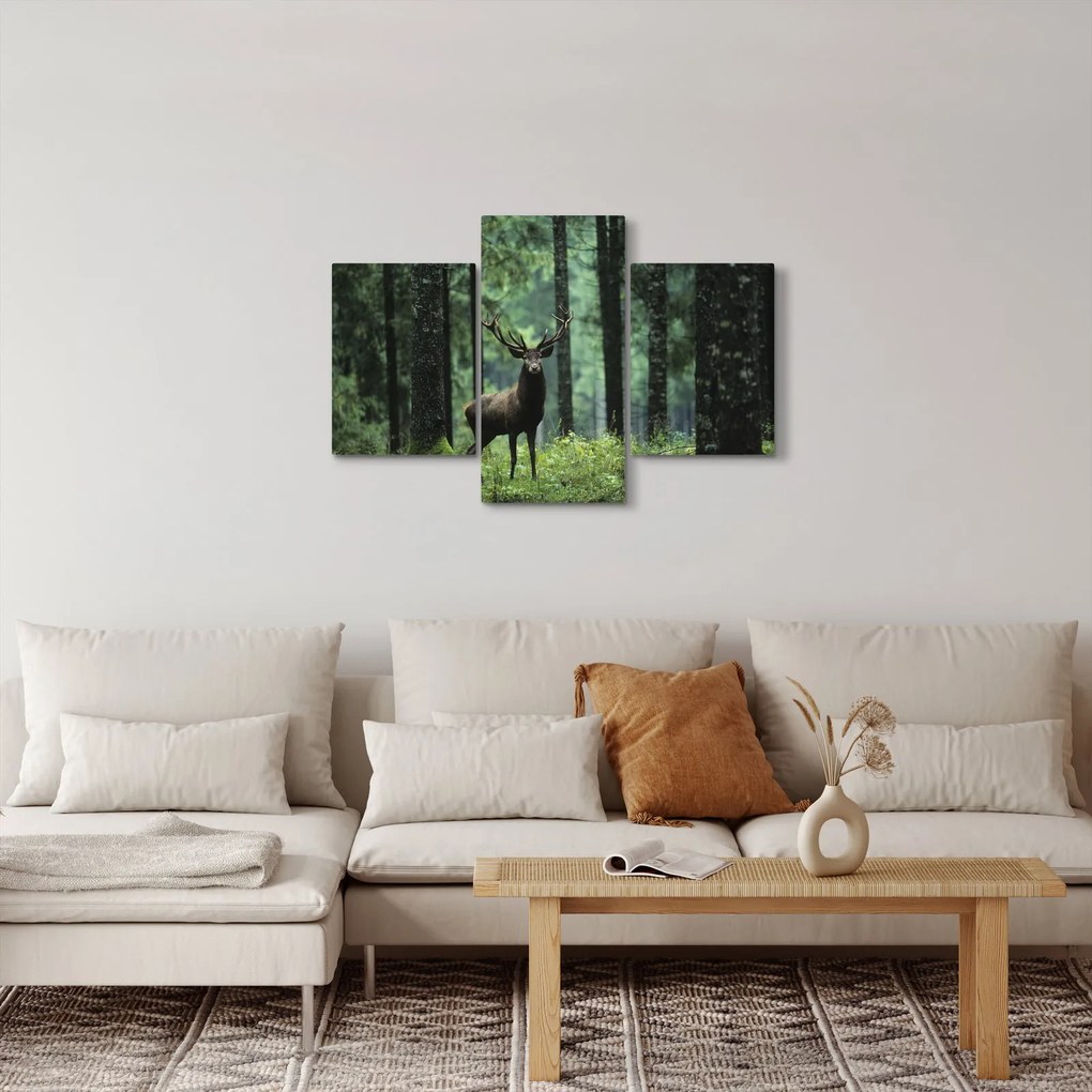 Obraz - Jeleň v hlbokom lese (90x60 cm)