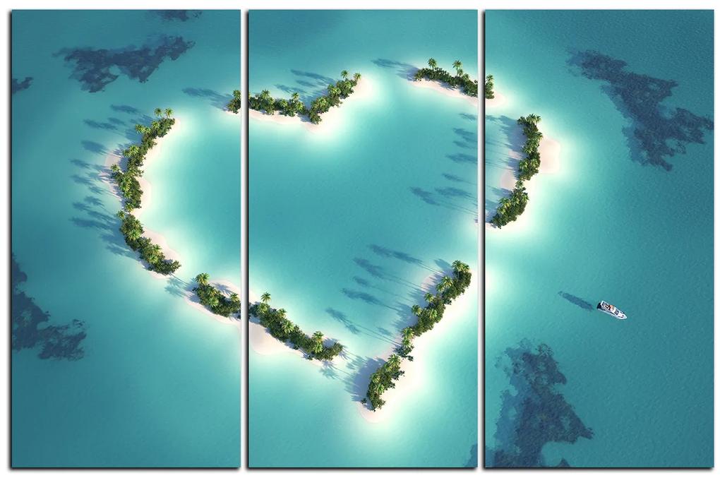Obraz na plátne - Ostrov v tvare srdca 1136B (105x70 cm)