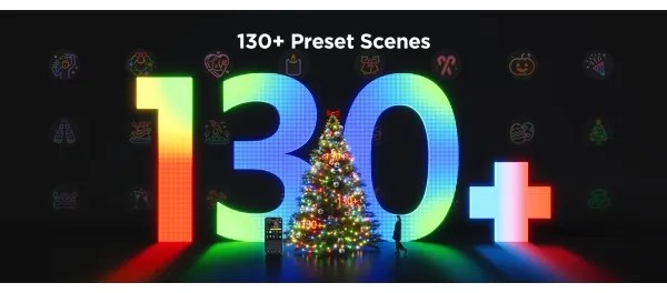 Govee - LED RGBICW Vonkajšia vianočná reťaz 2700-6500K 20m Wi-Fi Matter IP66