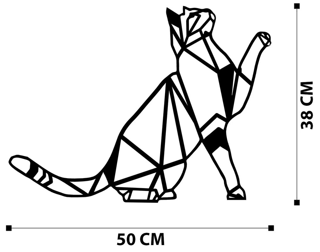 Nástěnná dekorace Cat Metal černá