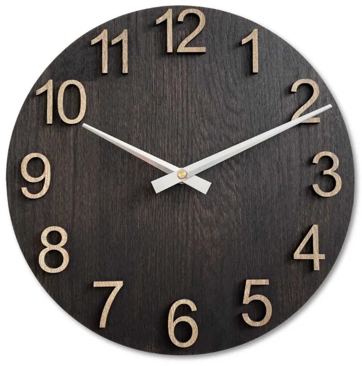 Dizajnové nástenné hodiny z masívneho dreva I SENTOP MAS017-3169-hands/silver