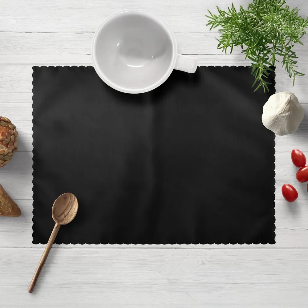 Biante Teflónové prestieranie na stôl TF-108 Čierne bez vzoru 30x40 cm