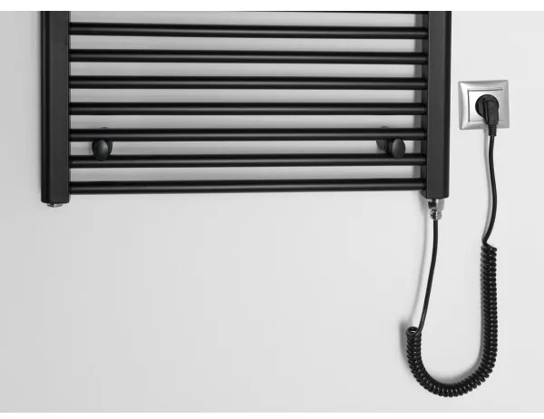 Aqualine - Kúpeľňový elektrický radiátor DIRECT-E 400W/230V 96 cm matná čierna