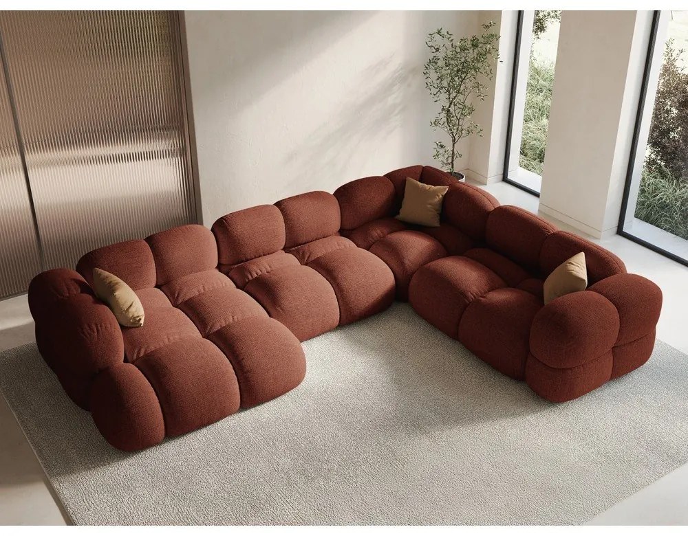 Rohová pohovka v tehlovej farbe (pravý roh/do tvaru "U") Loretto – Cosmopolitan Design