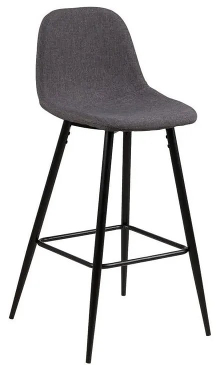 Sivá barová stolička s kovovou podnožou Actona Wilma