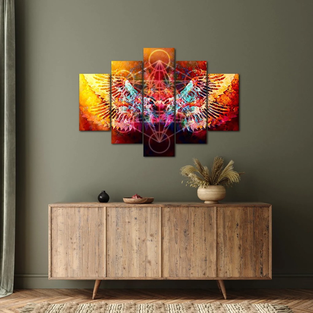 Obraz - Merkaba s krídlami, abstrakcia (150x105 cm)