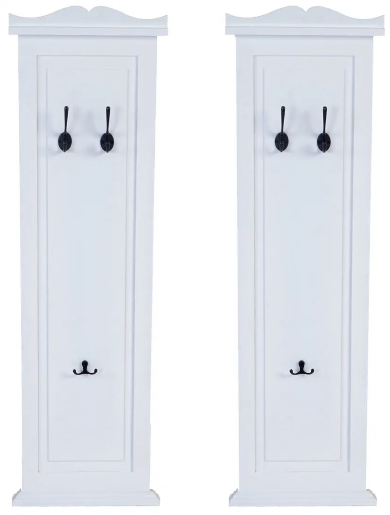 2x vešiaková stena s 3 vešiakmi 53016 - 109x28x3,5 cm, biela