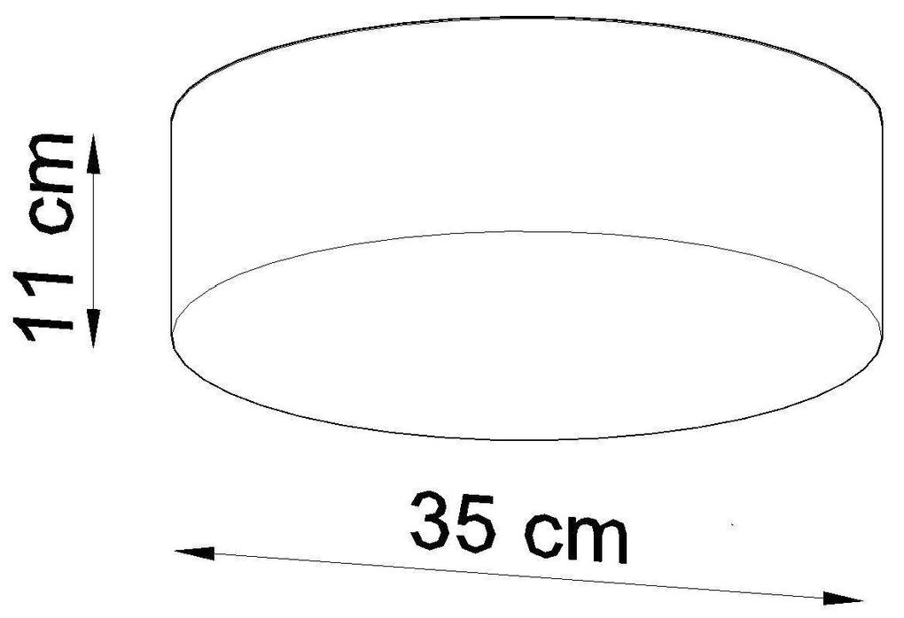 Stropné svietidlo Arena, 1x sivé plastové tienidlo, (biely plast), (fi 35 cm)