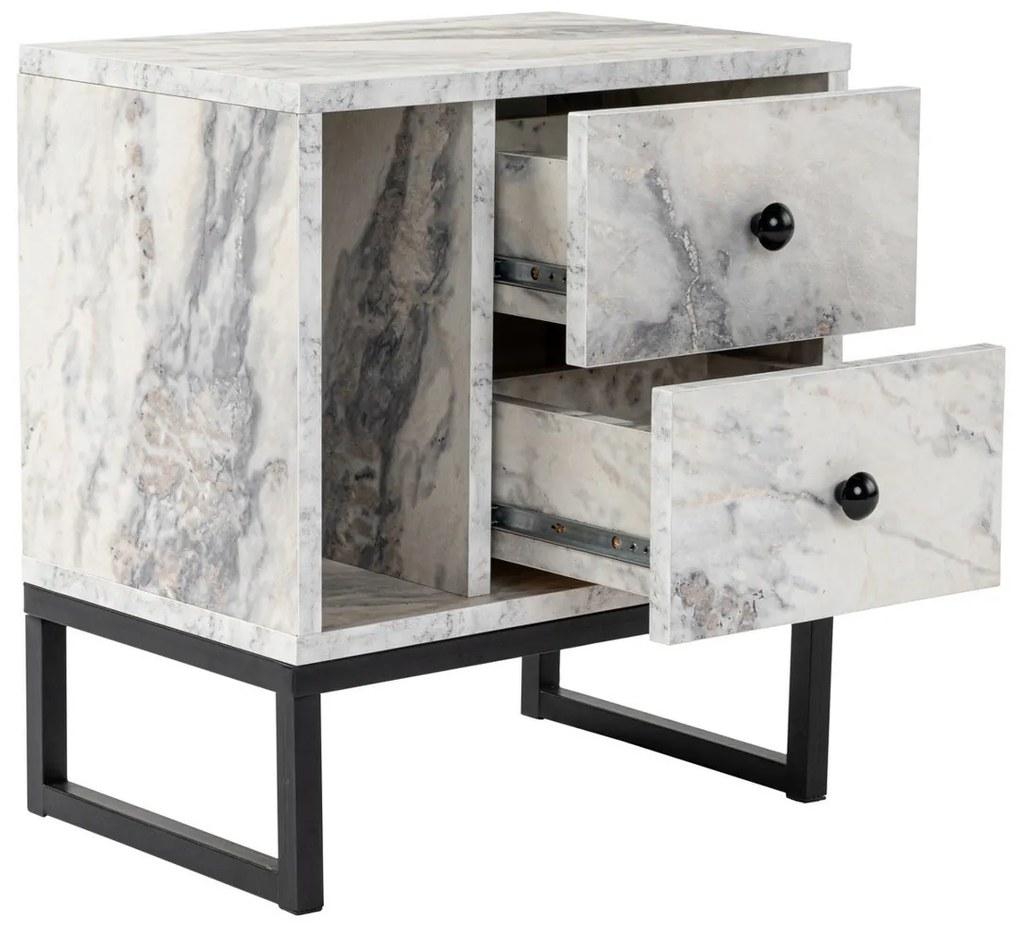 Nočný stolík Glimmer Fressia Marble Black