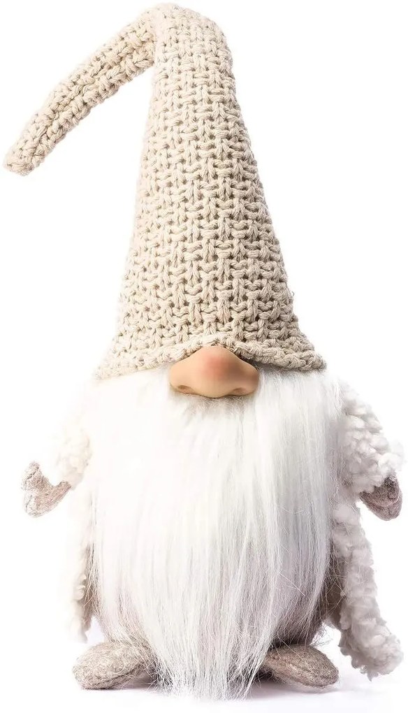 Tutumi, vianočný trpaslík s čiapkou Emil 40cm ECRU 301449, krémová, CHR-00698