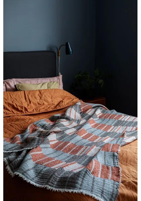 Vlnená deka Sointu 140x180, škoricovo-hnedá