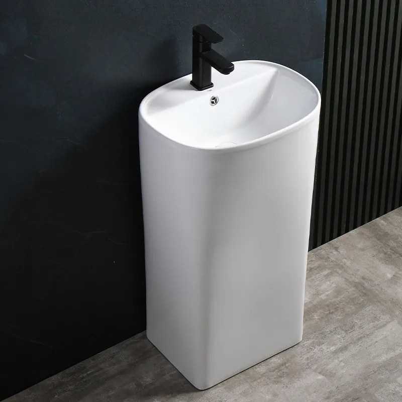 BPS-koupelny Voľne stojace keramické umývadlo HYD-CO-WH-440 49x38 cm, biele