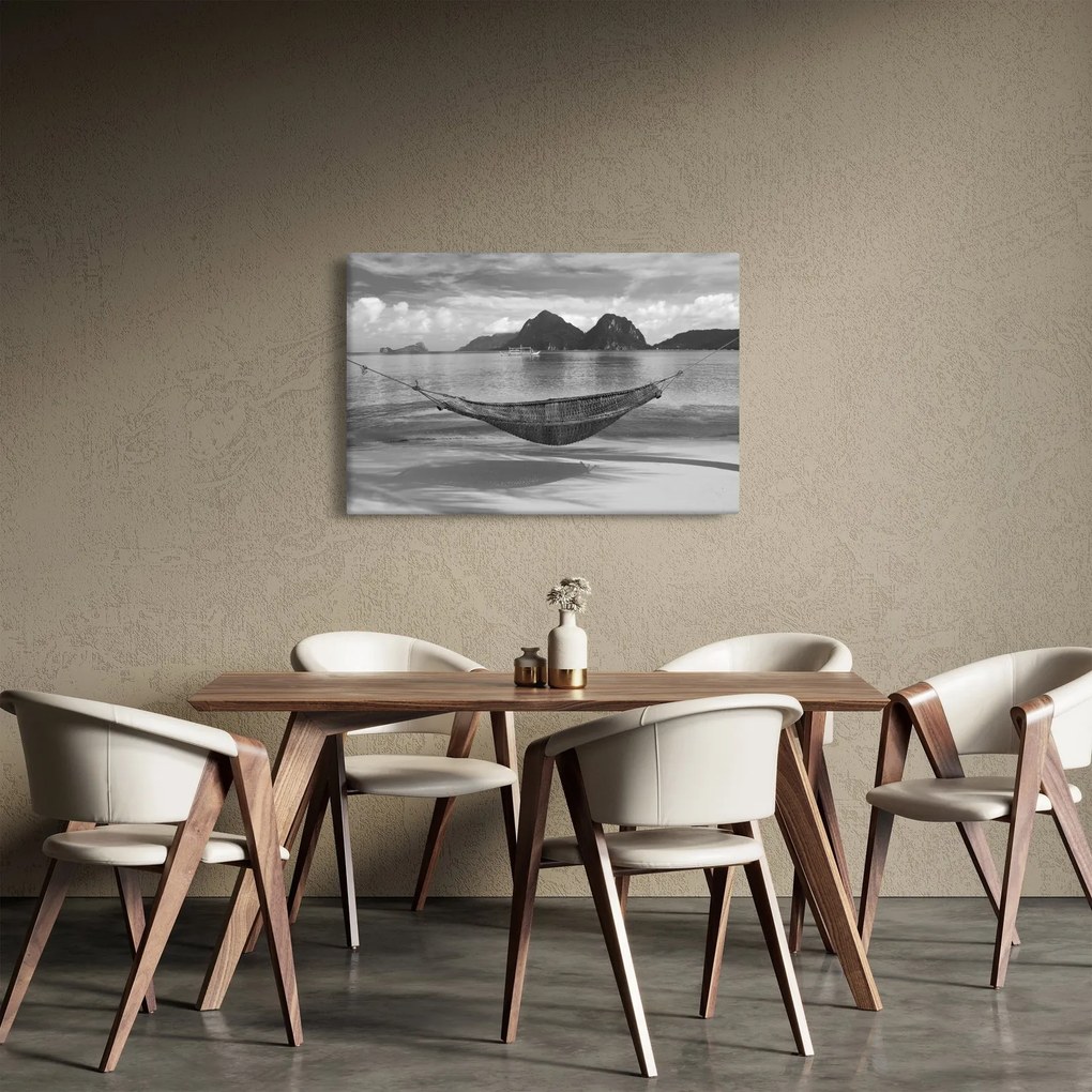 Obraz - Hojdacia sieť na pláži (90x60 cm)