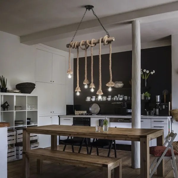 Ideal Lux - Luster na lanku CANAPA 6xE27/15W/230V hnedá