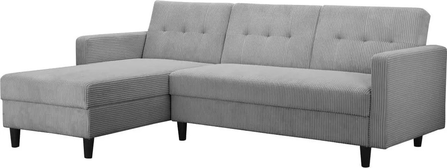 Svetlosivá menčestrová rozkladacia rohová pohovka Hartford – Støraa