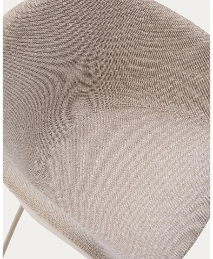 Béžové čalúnené jedálenské kreslo s podrúčkami Yvette – Kave Home