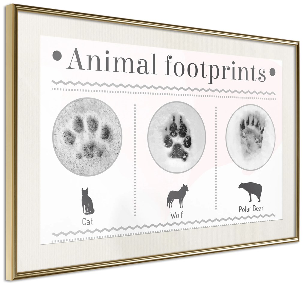 Artgeist Plagát - Footprints [Poster] Veľkosť: 90x60, Verzia: Čierny rám