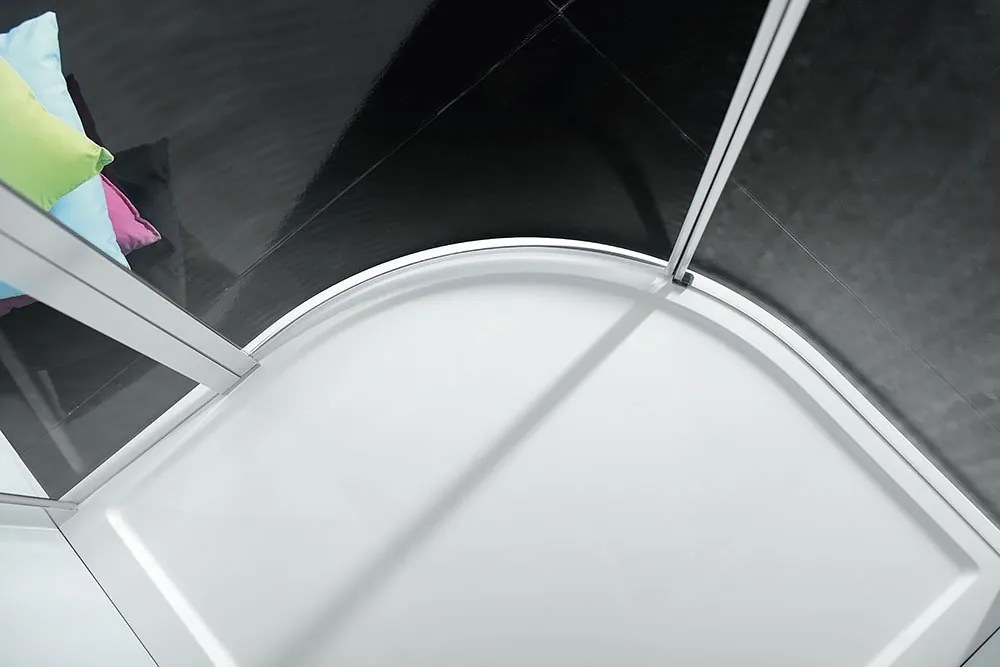 Polysan Polysan, ZOOM LINE štvrťkruhová sprchová zástena 900x900mm, číre sklo, ľavá, ZL2615L