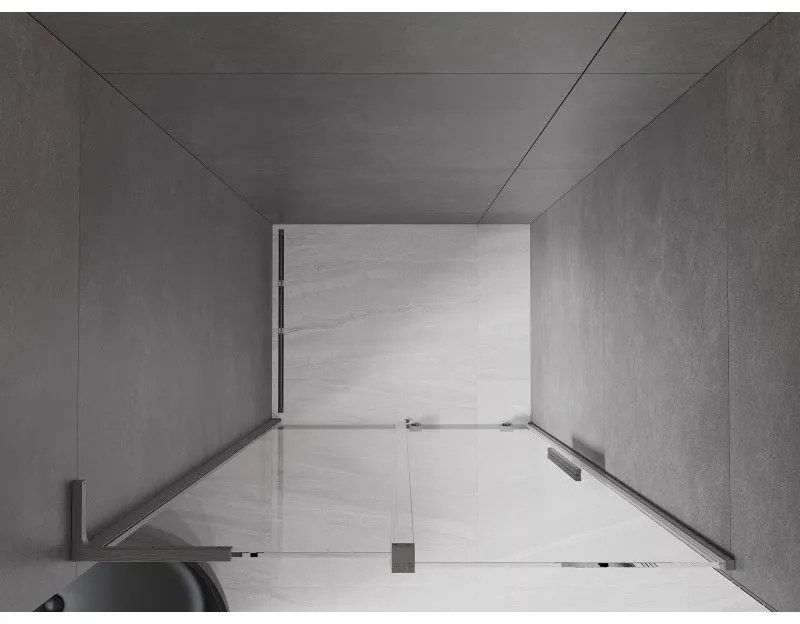 Mexen Velar L, posuvné sprchové dvere do otvoru 100 cm, 8mm číre sklo, grafit brúsený, 871-100-003-01-66