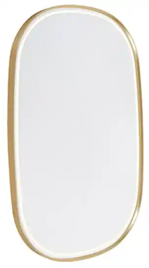 Kúpeľňové zrkadlo zlaté vrátane LED s dotykovým stmievačom oválne - Miral |  BIANO