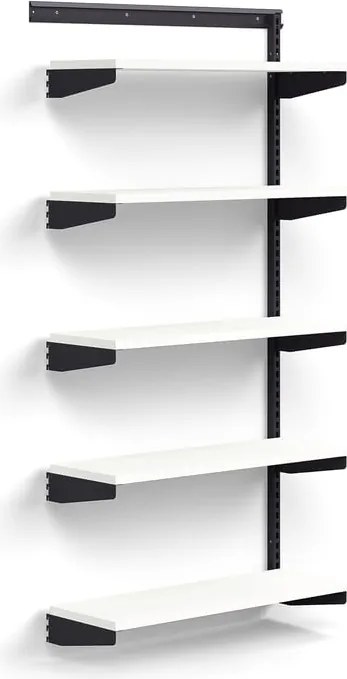 Nástenný regál RELY, prídavná sekcia, laminátové police, 1800x900x300 mm, antracit/biela