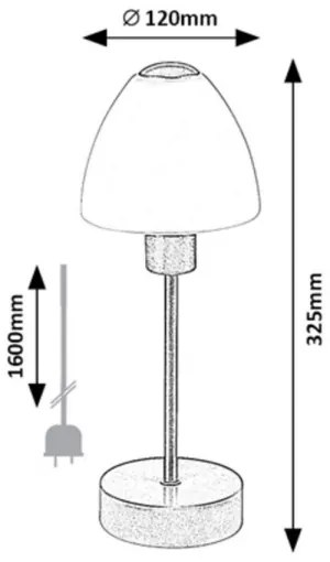 Rabalux 2295 - Stmievateľná stolná lampa LYDIA 1xE14/40W/230V matný chróm