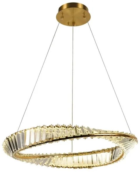 LED Stmievateľný krištáľový luster na lanku LED/40W/230V + diaľkové ovládanie