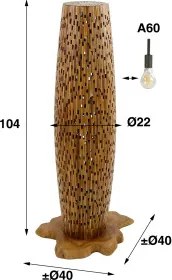 Stojaca lampa 80-80 Bars 2L Drevo Teak - Komfort-nábytok