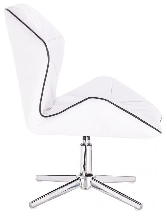 LuxuryForm DESIGN Stolička MILANO MAX na striebornom kríži - biela