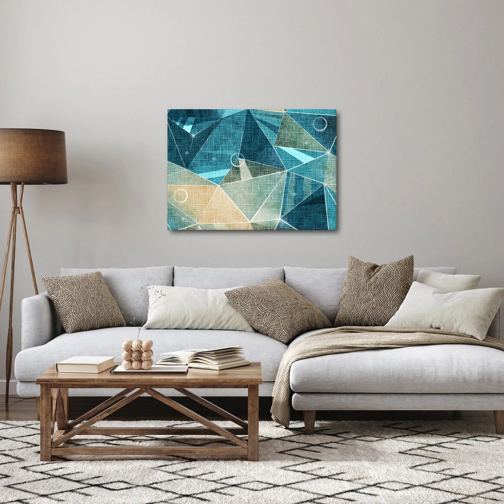 Obraz - Tyrkysová abstrakcia (70x50 cm)