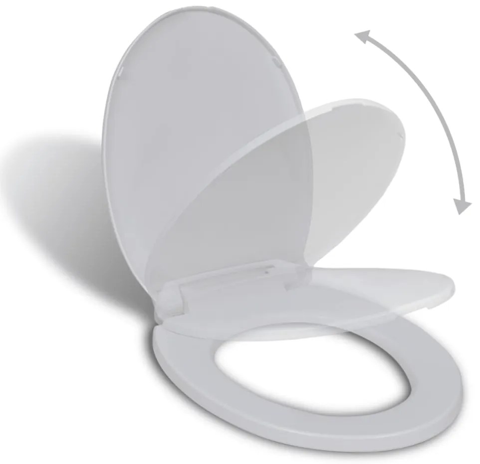 vidaXL Biele oválne WC sedadlo s funkciou pomalého sklápania