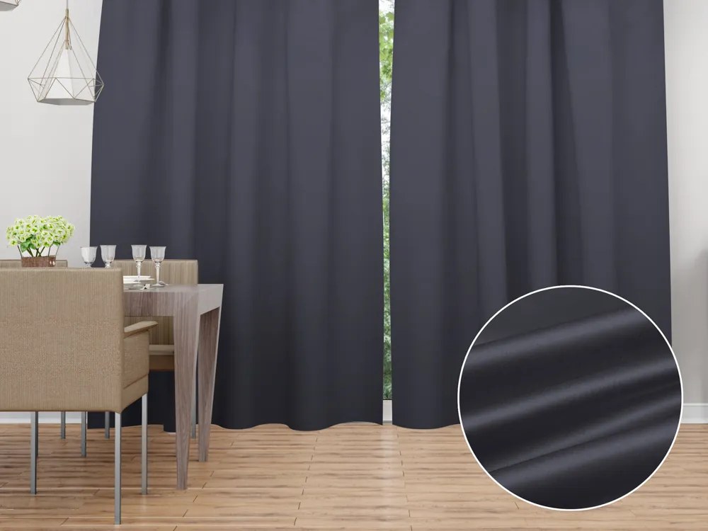 Biante Saténový záves LUX-L056 Antracitovo sivý 140x160 cm