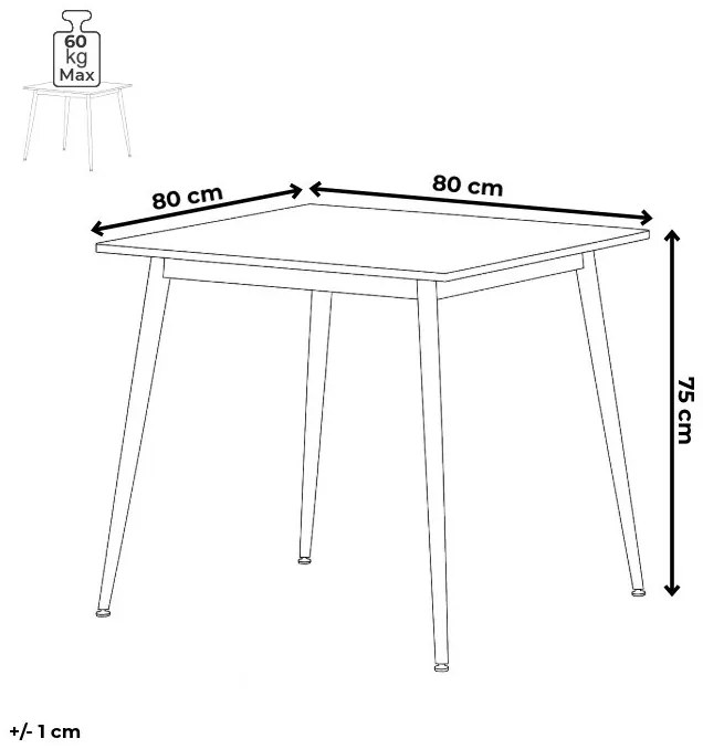 Autronic BONTEC Jídelní stôl 80x80cm, keramika, mramor, HT-398M GREY Farba: Šedá