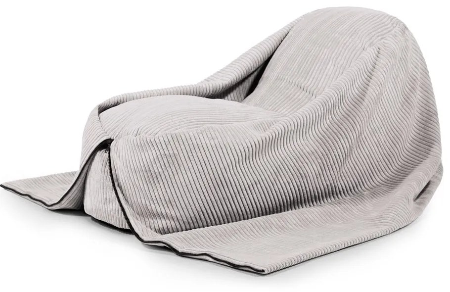 Svetlosivý menčestrový detský sedací vak Cocoon 120 – SLOWDOWN