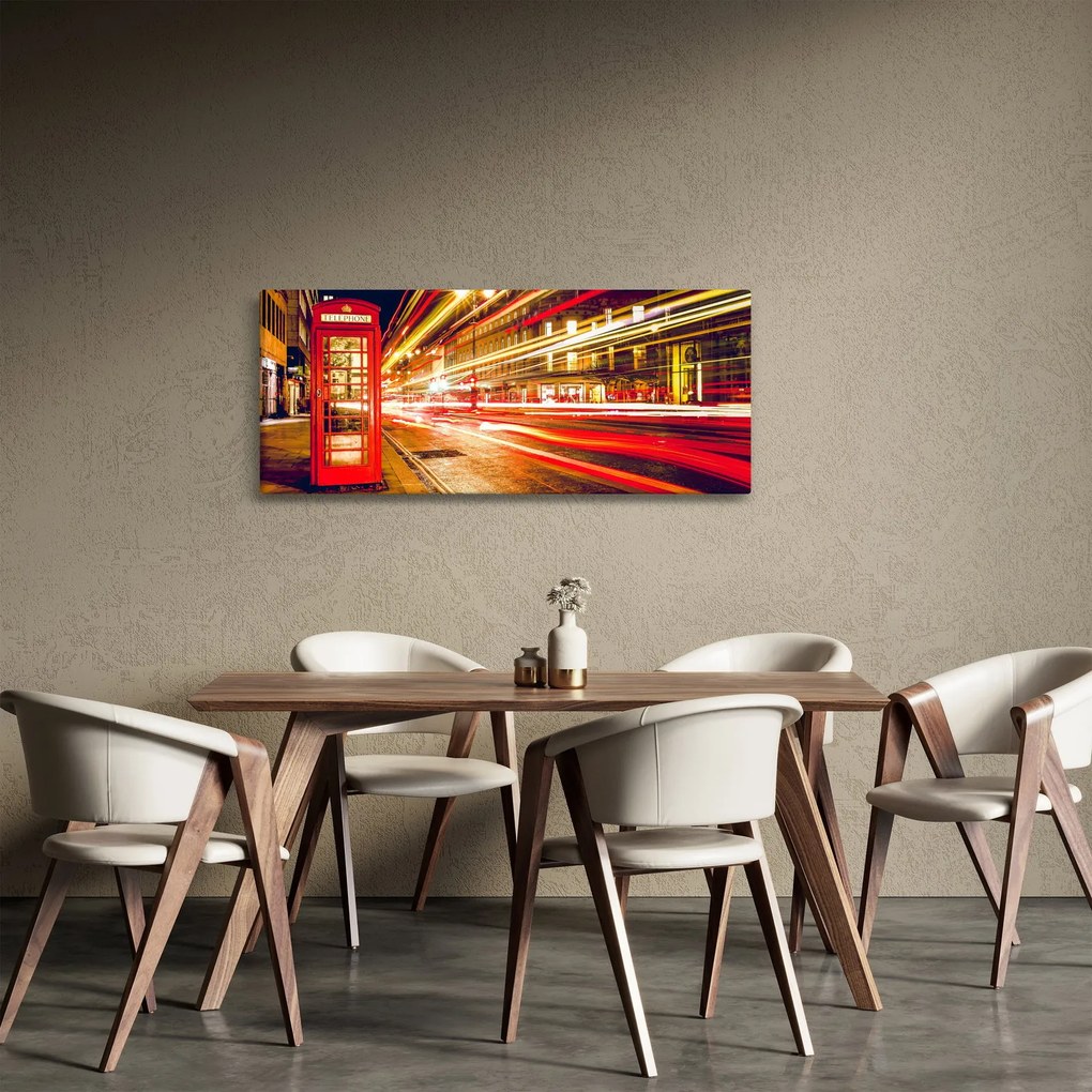 Obraz červené londýnske telefónne búdky (120x50 cm)