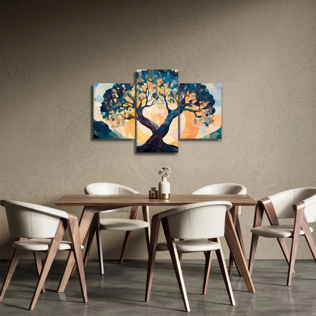Obraz – Mozaika – slnko a strom II. (90x60 cm)