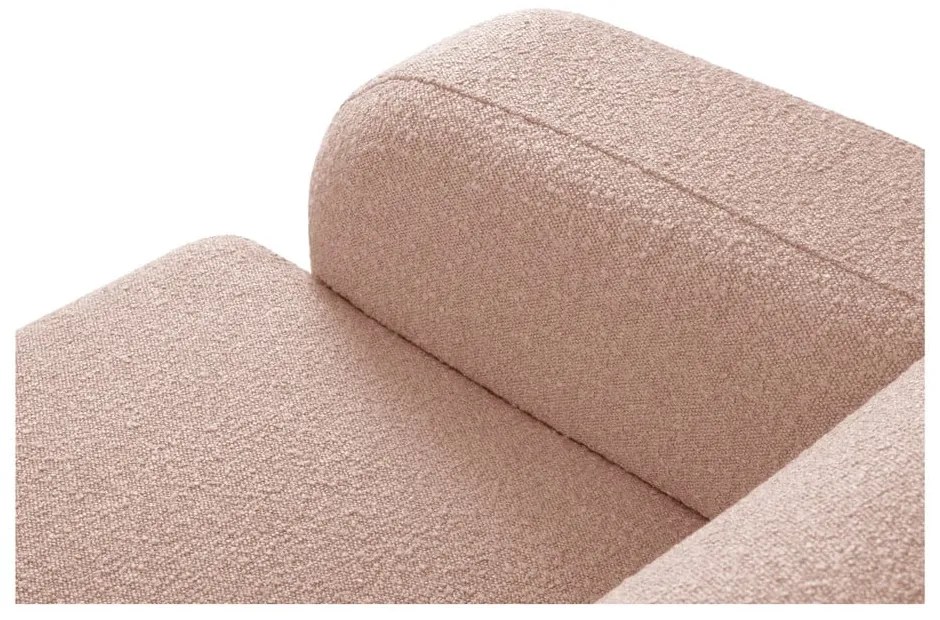 Ružová rohová pohovka z textílie bouclé (pravý roh) Molino – Micadoni Home