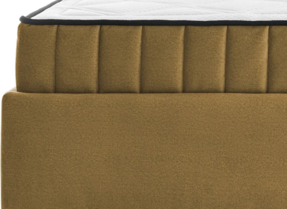 Posteľ Joy 180x200 cm, horčicovo žltá látka