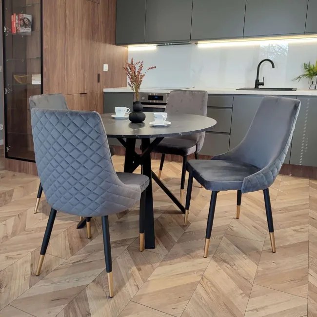 Jedálenská stolička VERMONT zamatová, grafitová