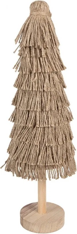 Dekorace vánoční stromek s jutovým provázkem - Ø 14*42 cm