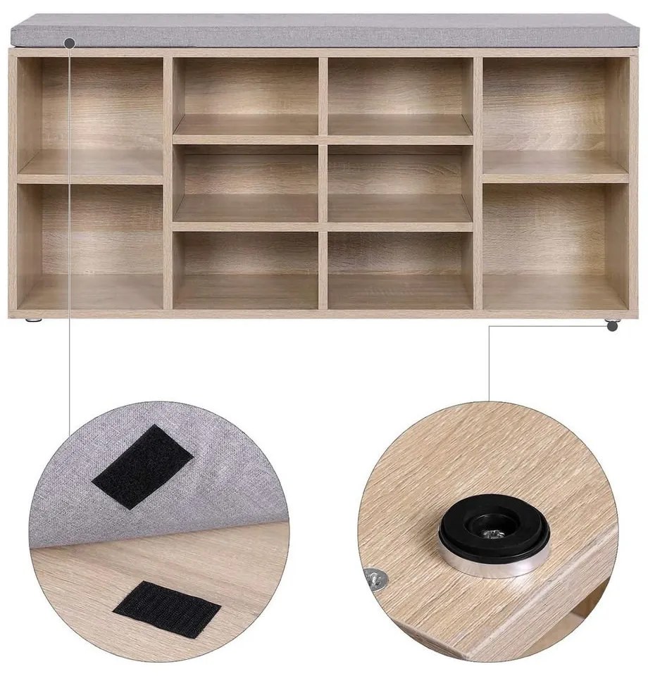 Polica na topánky so sedením VASAGLE LHS10NL