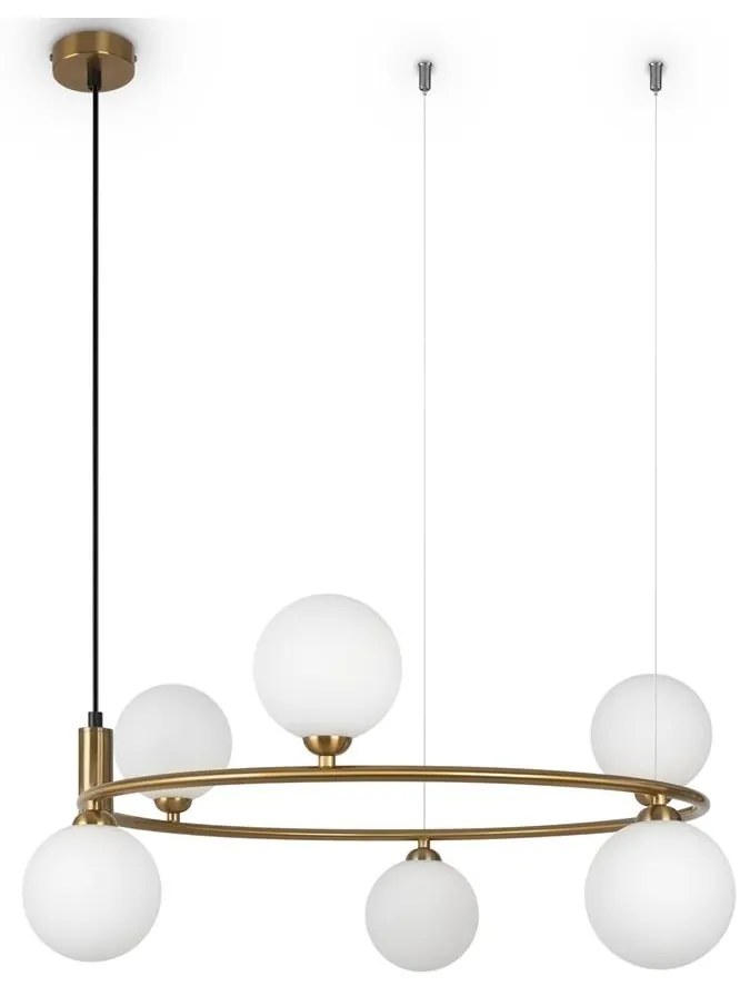 Maytoni MOD013PL-06BS1 - Luster na lanku RING 6xG9/25W/230V mosadz