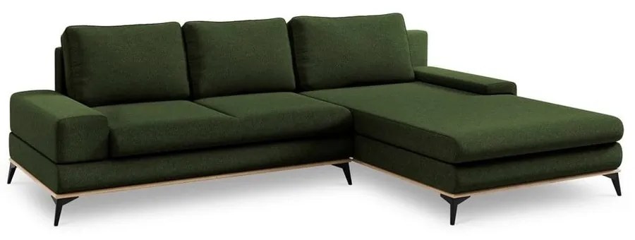 Fľaškovozelená rozkladacia rohová pohovka Windsor &amp; Co Sofas Planet, pravý roh