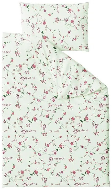 Krepové obliečky FLORAL CREAM svetlo zelené Rozmer obliečky: 70 x 90 cm | 140 x 200 cm