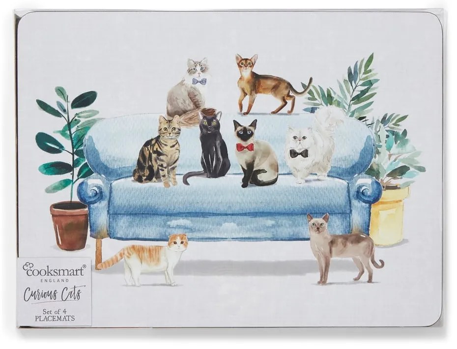 Korkové prestieranie 4 ks 21.5x29 cm Curious Cats - Cooksmart ®