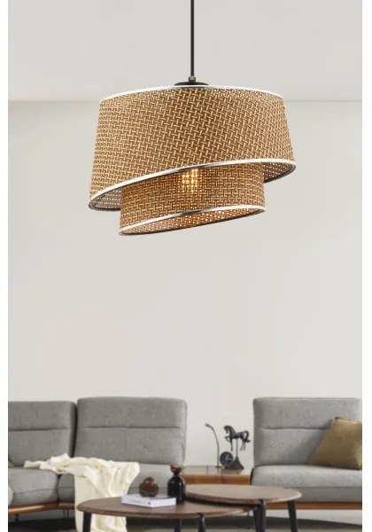 Luster na lanku BARETTE 1xE27/60W/230V hnedý/lesklý chróm